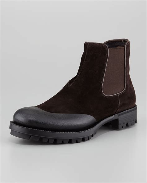 prada rubber chelsea boots|prada chelsea boots suede.